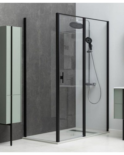Душевая стенка Allen Brau Priority 90 3.31018.BBA профиль Черный брашированный стекло прозрачное