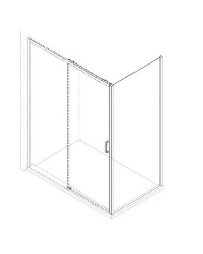 Душевая стенка Creto Nota 70 122-SP-700-C-B-6 профиль Черный стекло прозрачное