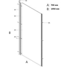 Душевая стенка Creto Nota 70 122-SP-700-C-B-6 профиль Черный стекло прозрачное