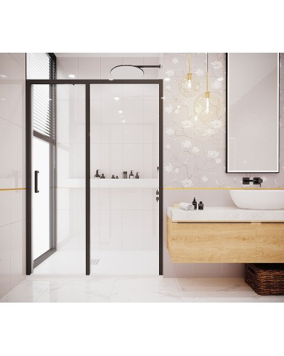 Душевая стенка Creto Nota 70 122-SP-700-C-B-6 профиль Черный стекло прозрачное