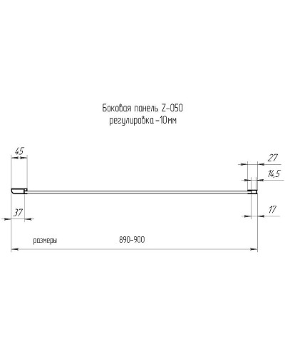 Душевая стенка RGW Z-050-1 90 352205109-11 профиль Хром стекло прозрачное