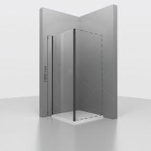 Душевая стенка RGW Z-050-1-B 100 352205100-14 профиль Черный стекло прозрачное
