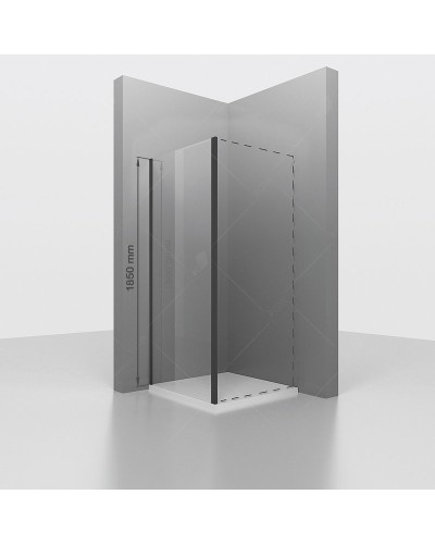 Душевая стенка RGW Z-050-1-B 80 352205108-14 профиль Черный стекло прозрачное