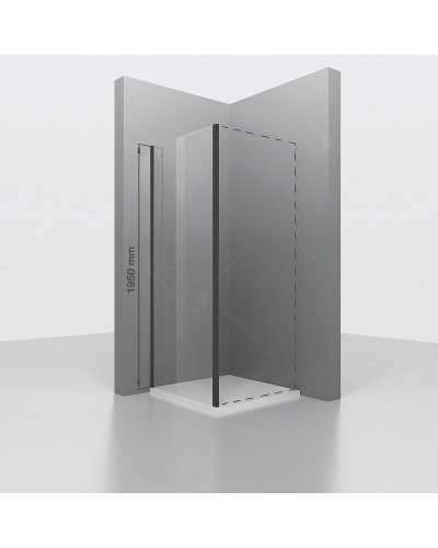 Душевая стенка RGW Z-050-2-B 120 352205212-14 профиль Черный стекло прозрачное