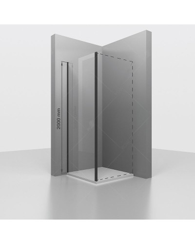Душевая стенка RGW Z-050-3-B 80 352205308-14 профиль Черный стекло прозрачное