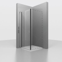 Душевая стенка RGW Z-050-3-B 90 352205309-14 профиль Черный стекло прозрачное