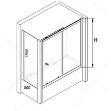 Душевая стенка RGW Z-052 80 35225208-11 профиль Хром стекло прозрачное