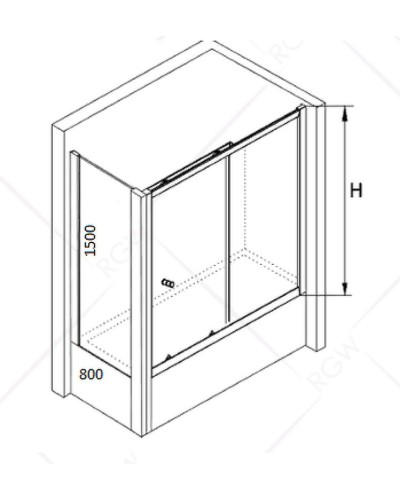 Душевая стенка RGW Z-052 80 35225208-11 профиль Хром стекло прозрачное