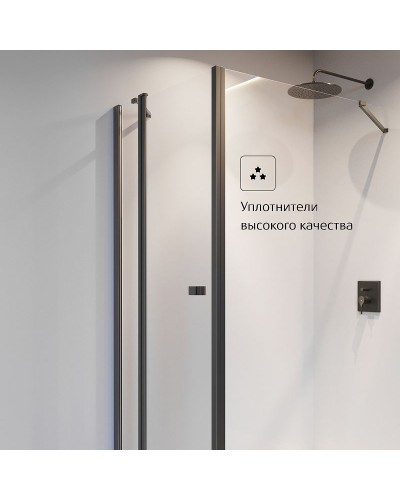 Душевая стенка Roca Capital 90 M4409016M профиль Черный стекло прозрачное