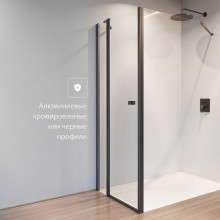 Душевая стенка Roca Capital 90 M4409016M профиль Черный стекло прозрачное