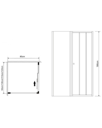 Душевая стенка Grossman Falcon 80 GR-P80Fa профиль Хром стекло прозрачное