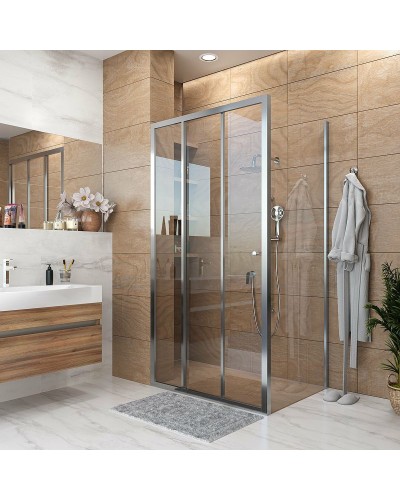 Душевая стенка Grossman Falcon 90 GR-P90Fa профиль Хром стекло прозрачное