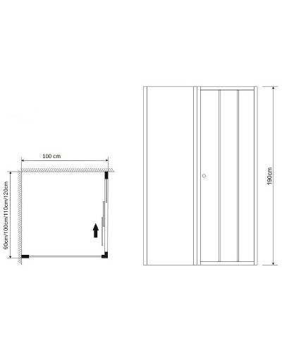 Душевая стенка Grossman Falcon 100 GR-P100Fa профиль Хром стекло прозрачное