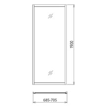 Душевая стенка Gemy 70 A70M профиль Хром стекло матовое