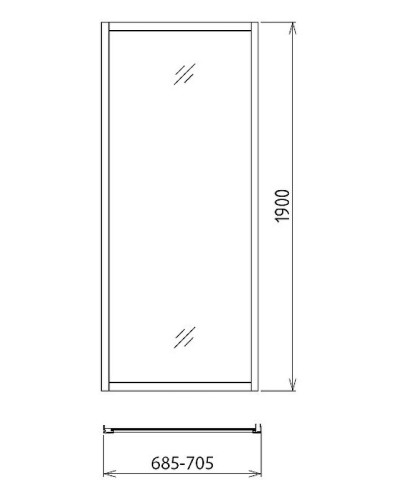 Душевая стенка Gemy 70 A70M профиль Хром стекло матовое