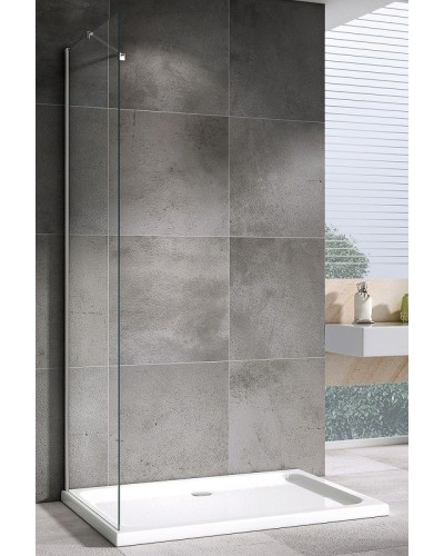 Душевая стенка Abber Zart 80x195 S81 профиль Хром стекло прозрачное