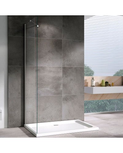 Душевая стенка Abber Zart 90x195 S91 профиль Хром стекло прозрачное