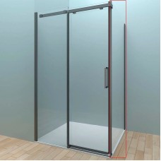 Душевая стенка Veconi Rovigo KP-06B 100 KP06B-100-01-19C4 профиль Черный матовый стекло прозрачное