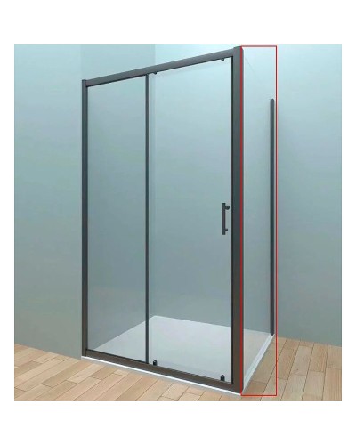 Душевая стенка Veconi Rovigo KP-05B 100 KP05B-100-01-C4 профиль Черный матовый стекло прозрачное