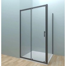 Душевая стенка Veconi Rovigo KP-05B 100 KP05B-100-01-C4 профиль Черный матовый стекло прозрачное