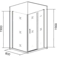 Душевая стенка Good Door Cofe SP-80-C-CH 80 КФ00036 профиль Хром стекло прозрачное