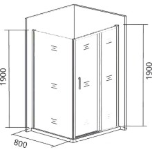 Душевая стенка Good Door Cofe SP-80-C-CH 80 КФ00036 профиль Хром стекло прозрачное