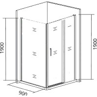 Душевая стенка Good Door Cofe SP-90-C-CH 90 КФ00037 профиль Хром стекло прозрачное