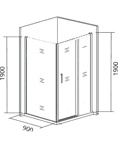 Душевая стенка Good Door Cofe SP-90-C-CH 90 КФ00037 профиль Хром стекло прозрачное