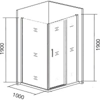 Душевая стенка Good Door Cofe SP-100-C-CH 100 КФ00038 профиль Хром стекло прозрачное