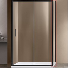Душевая стенка Vincea Garda 100 VSG-1G100CLB профиль Черный стекло прозрачное