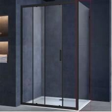 Душевая стенка Vincea Alpha 90 VSG-3AL900CLB профиль Черный стекло прозрачное