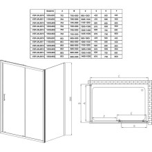 Душевая стенка Vincea Alpha 90 VSG-3AL900CLB профиль Черный стекло прозрачное