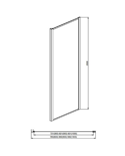 Душевая стенка Aquatek 90 AQ ARI WA 09020BL профиль Черный стекло прозрачное