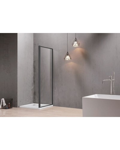 Душевая стенка Aquatek 80 AQ ARI WA 08020BL профиль Черный стекло прозрачное