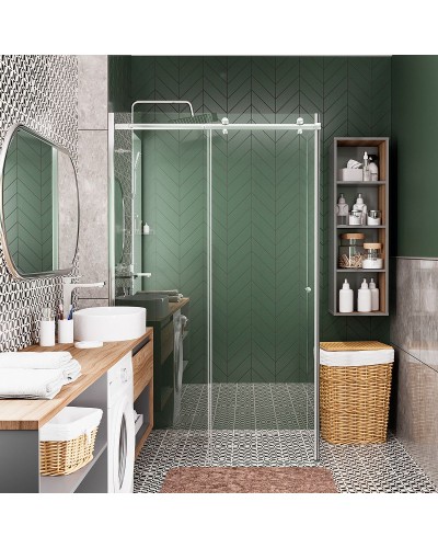 Душевая стенка WasserKRAFT Vils 100 56R10-RP100 профиль Хром стекло прозрачное