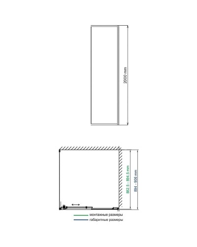 Душевая стенка WasserKRAFT Neime 19P10-RP100/Rhin 44S10-RP100 100 19P10-RP100/44S10-RP100 профиль Белый стекло прозрачное