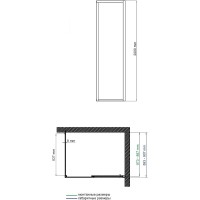 Душевая стенка WasserKRAFT Lopau 90 32S07-RP90 профиль Хром стекло прозрачное