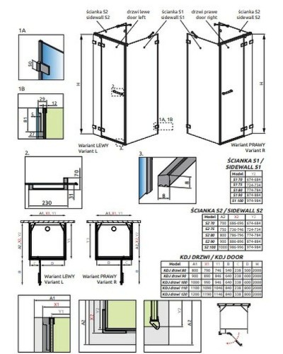 Душевая стенка Radaway Euphoria S2 80 383031-01 профиль Хром стекло прозрачное
