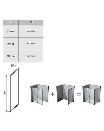 Душевая стенка Ravak Rapier RPS-80 9RV40100ZG профиль Белый стекло Grape