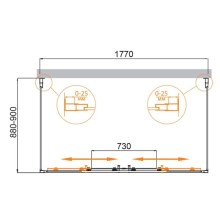 Душевой уголок CEZARES MOLVENO-AH-22-180/90-C-Cr-IV