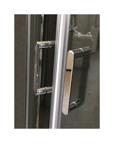 Душевой уголок Royal Bath RB-L-3001-1 100х100 без поддона профиль Хром стекло прозрачное