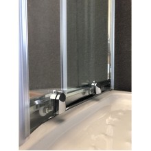 Душевой уголок Royal Bath RB-L-3001-1 100х100 без поддона профиль Хром стекло прозрачное