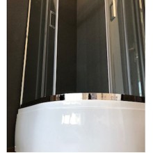 Душевой уголок Royal Bath RB-L-3001-1 100х100 без поддона профиль Хром стекло прозрачное