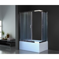 Душевой уголок Royal Bath BP 100х80 RB8100BP-C-CH-L с поддоном профиль Хром стекло матовое