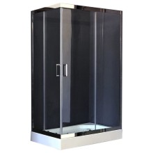Душевой уголок Royal Bath RB8120HP-T-CH-L 120х80 с поддоном профиль Хром стекло прозрачное
