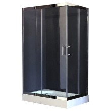 Душевой уголок Royal Bath RB8120HP-T-CH-L 120х80 с поддоном профиль Хром стекло прозрачное