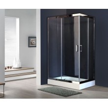 Душевой уголок Royal Bath RB8120HP-T-CH-L 120х80 с поддоном профиль Хром стекло прозрачное