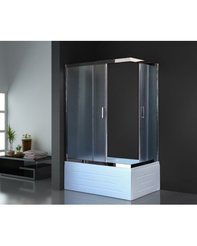 Душевой уголок Royal Bath BP 120х80 RB8120BP-C-CH-L с поддоном профиль Хром стекло матовое