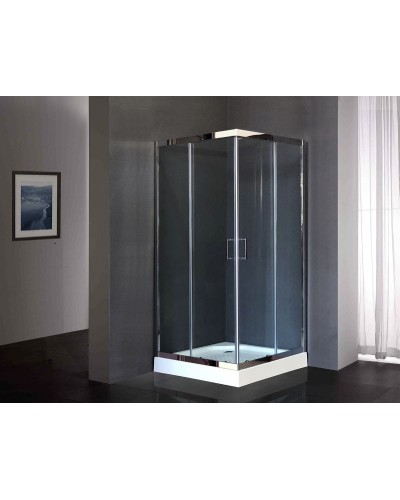 Душевой уголок Royal Bath HP 90х90 RB90HP-T-CH с поддоном профиль Хром стекло прозрачное