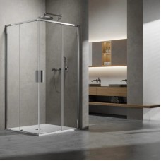 Душевой уголок Vincea Slim VSS-6SL9010CL 100x90 см, профиль хром, стекло прозрачное